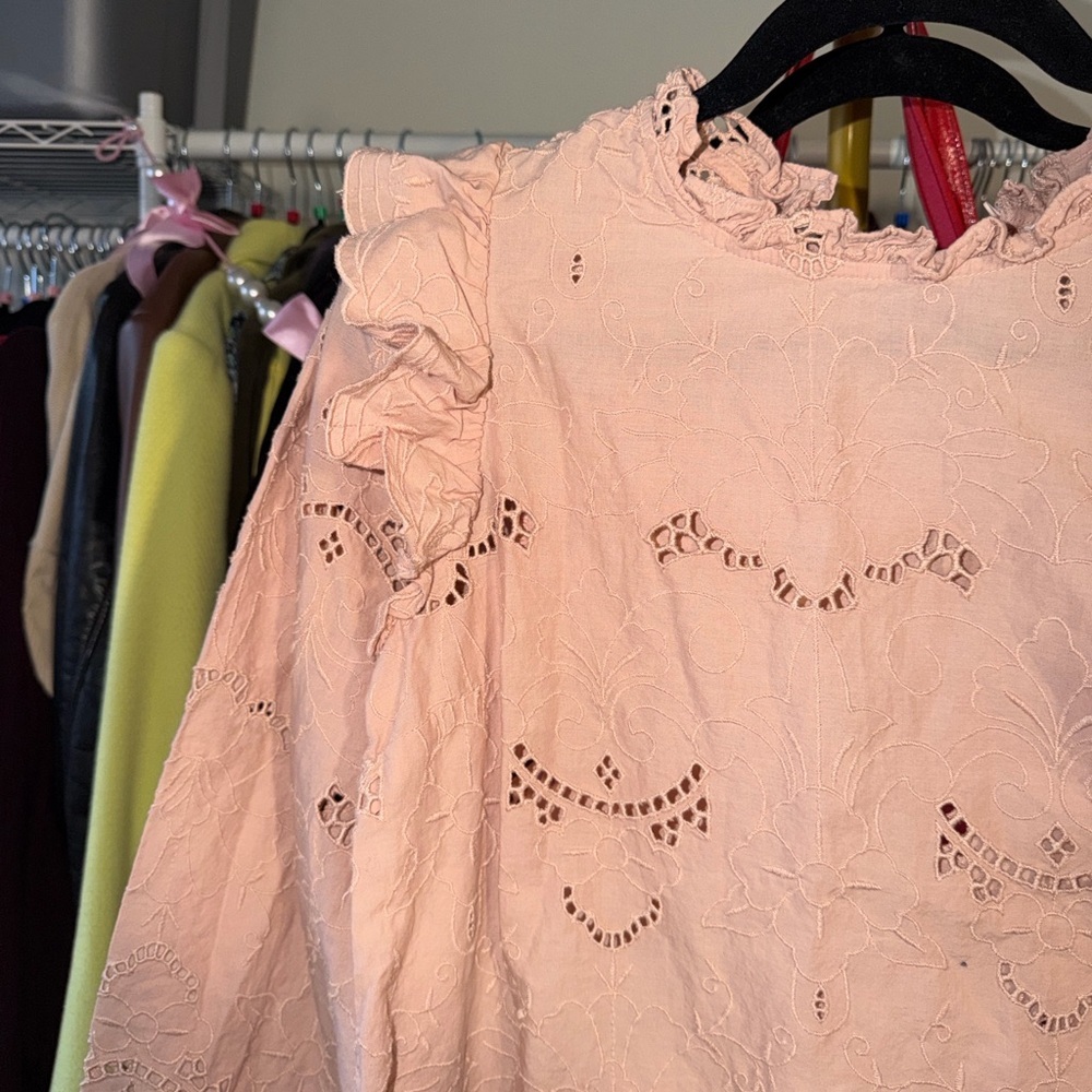 Primark Blush Pink Lade ruffle atop size xs - Picture 3 of 6